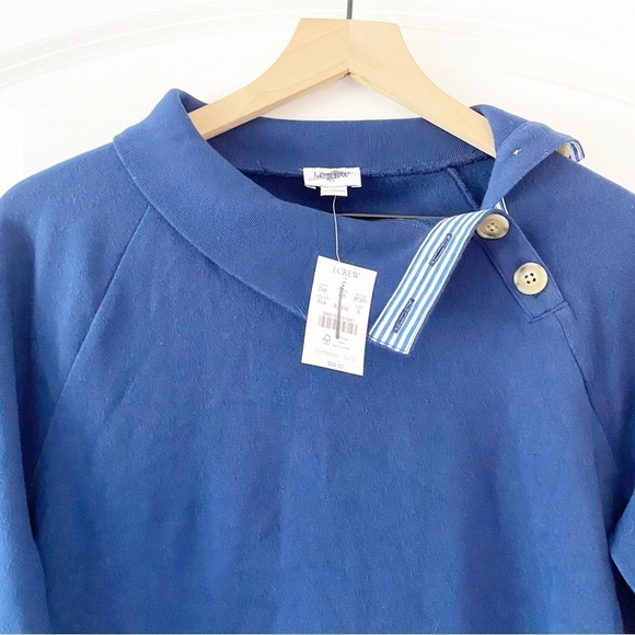 J. CREW Factory Blue Wide Collar Long Sleeve Shirt NEW Size Small - Picture 6 of 8